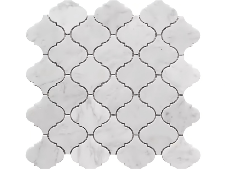 Modèn Style Multi Koulè Waterjet Marble Mozayik Mozayik Pou Dekorasyon Kay