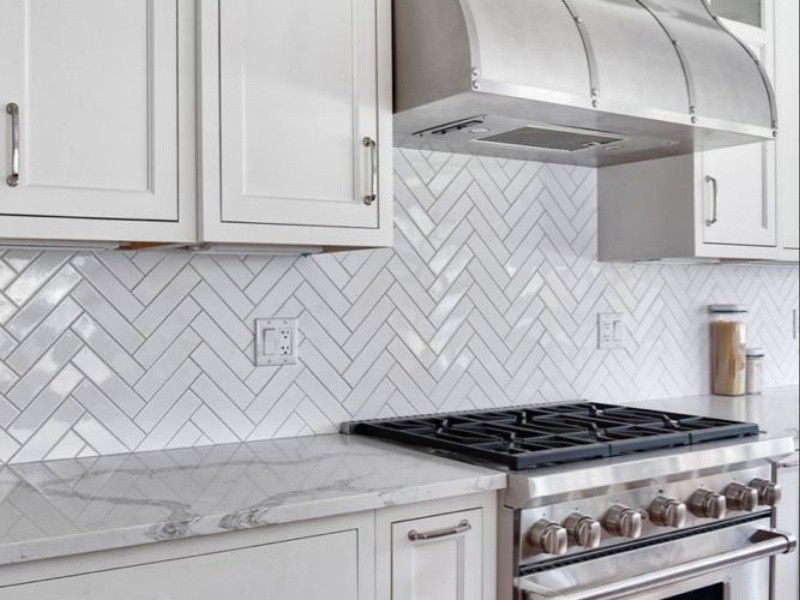 White Mosaic Backsplash kitchen White Mosaic Backsplash kitchen
